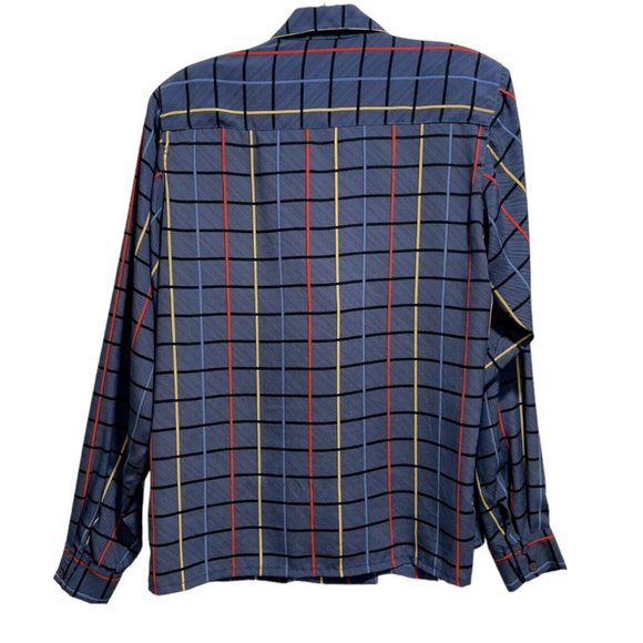 La Fleur Blue Checker Button Up Front Blouse Size8|Medium - Picture 2 of 4